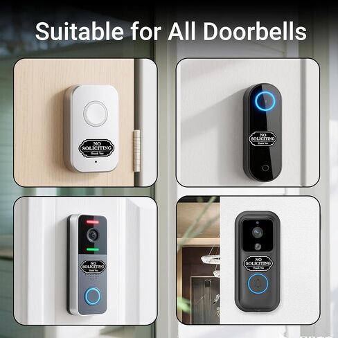 Small No Soliciting Sign for House,6 Pcs No Soliciting Sign,Tiny Size Perfect for Video Doorbell,No Solicitation Sticker for Front in Saudi Arabia