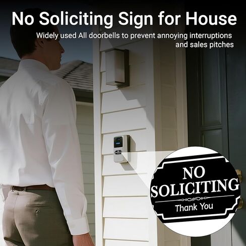 Small No Soliciting Sign for House,6 Pcs No Soliciting Sign,Tiny Size Perfect for Video Doorbell,No Solicitation Sticker for Front in Saudi Arabia