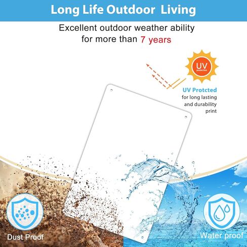 4 Pcs White Blank Sign Metal, 0.8mm Sublimation Metal Signs Blank, Rust Free, UV Protected and Weatherproof for Diy Parking Garden Advertising Sign (White, 12" x 8") in Kuwait