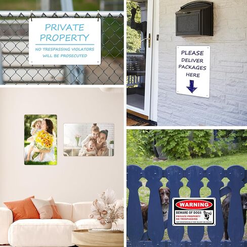 4 Pcs White Blank Sign Metal, 0.8mm Sublimation Metal Signs Blank, Rust Free, UV Protected and Weatherproof for Diy Parking Garden Advertising Sign (White, 12" x 8") in Kuwait