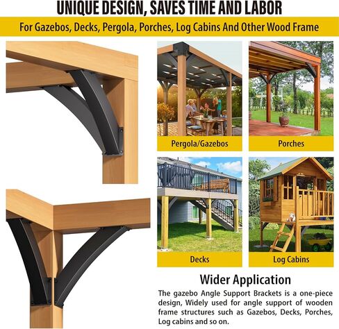 AECXM للخدمة الشاقة 4 × 4 بوصة (الفعلي: 3.2 بوصة × 3.2 بوصة) دعامات دعم زاوية بزاوية 45 درجة، لشرفات المراقبة والطوابق والشرفات والكبائن الخشبية وغيرها من العريشة بزاوية الإطار الخشبي (8 دعامة) in Kuwait