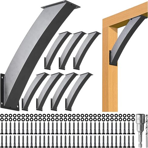 AECXM للخدمة الشاقة 4 × 4 بوصة (الفعلي: 3.2 بوصة × 3.2 بوصة) دعامات دعم زاوية بزاوية 45 درجة، لشرفات المراقبة والطوابق والشرفات والكبائن الخشبية وغيرها من العريشة بزاوية الإطار الخشبي (8 دعامة) in Kuwait