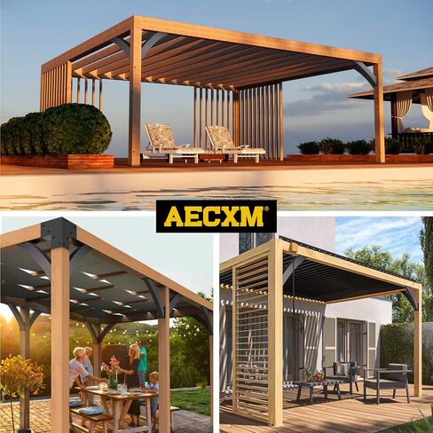 AECXM للخدمة الشاقة 4 × 4 بوصة (الفعلي: 3.2 بوصة × 3.2 بوصة) دعامات دعم زاوية بزاوية 45 درجة، لشرفات المراقبة والطوابق والشرفات والكبائن الخشبية وغيرها من العريشة بزاوية الإطار الخشبي (8 دعامة) in Kuwait