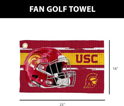 منشفة الجولف Northwest NCAA USC Trojans، نسيج وافل من الألياف الدقيقة مرخص رسميًا، ماص مقاس 16 × 25 بوصة، ملحق تنظيف النادي، تصميم مضيء in Saudi Arabia