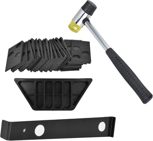 Flooring Installation Kit Laminate Tool with Rubber Hammer, Pull Bar, Tapping Block, 20Pcs Spacers, Wood Laminate Flooring Tools, Durable and Easy to Use for House Decoration in Kuwait