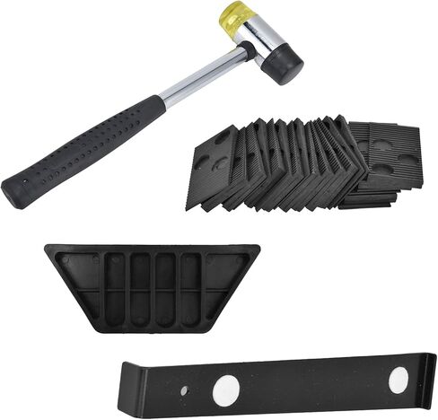 Flooring Installation Kit Laminate Tool with Rubber Hammer, Pull Bar, Tapping Block, 20Pcs Spacers, Wood Laminate Flooring Tools, Durable and Easy to Use for House Decoration in Kuwait