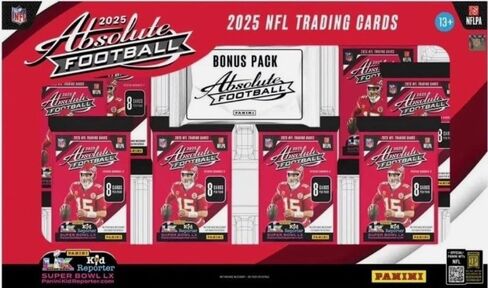 2025 Panini Absolute Football Trading Card Bundle Box; 8 Packs Per Box and 1 Bonus Pack in Saudi Arabia