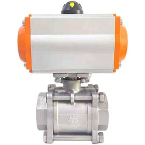 1PCS DN100 Three-Piece high Platform Pneumatic Ball Valve Stainless Steel 4" Q611F-16P Double Acting Cylinder in Kuwait