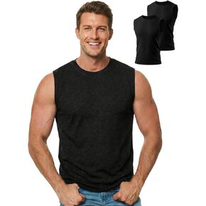 100% Merino Wool Tank Top Men, Active Wool Sleeveless Slim Fit Undershirt Base Layer, Breathable Shirts 2 Pack in Saudi Arabia