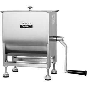 خلاط لحوم يدوي تجاري مع صندوق تروس، خلاط سجق وبرجر من الفولاذ المقاوم للصدأ سعة 35 رطل/20 لتر، ذراع يدوي عالي عزم الدوران للحوم المطحونة والتوابل in Kuwait