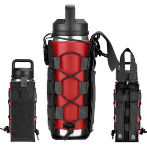 Molle Water Bottle Holder, Water Bottle Pouch Attachment for Backpack, Adjustable Multi-Purpose Tactical Bag for 16 24 32 40 64 oz Adapted to Vest Belt in Kuwait