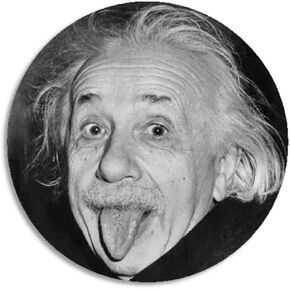 لسان ألبرت أينشتاين - ملصق دائري مقاس 3 بوصة - فكاهة مضحكة in Kuwait