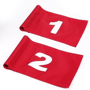 2 أو 4 قطع علم جولف مرقم 8x6 بوصة للتمرين الصغير على وضع الأعلام الخضراء للفناء، ممارسة الجولف الخضراء المحمولة (2) in Kuwait