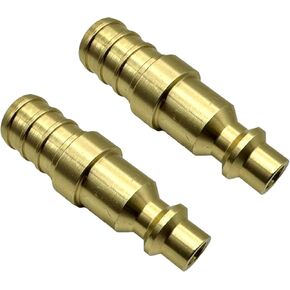 (2 Pack) Brass 1/2" PEX to Air Plug Connector I/M Style Industrial Fitting, Adapter Air Compressor Quick Connect, Rust and Corrosion Resistant (1/2" PEX X Air Plug, 2, Count) in Saudi Arabia