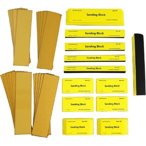 ترقية 12 قطعة من مجموعة قوالب الصنفرة، تصميم الخطاف والحلقة، بما في ذلك 20 قطعة من ورق الصنفرة ذو الحلقة الخطافية، ثنائي الأغراض جاف ورطب، مناسب لطحن جسم السيارة، خفيف، مرن، شبه صلب، أصفر in Kuwait