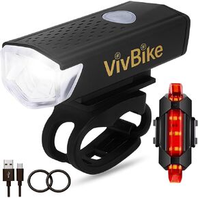 Vivbike ضوء الدراجة القابل لإعادة الشحن ، المصباح الأمامي المزدوج Lumen 1000 LUMEN ، شحن سريع USB-C ، 360 درجة جبل الدوران ، مقاوم للماء | علامة تجارية Hertime2 in Kuwait