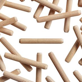 WidgetCo 1/4" x 2" Wood Dowel Pins, Multi-Groove (Qty 25) in Kuwait