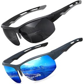 Missfive 2 حزمة من النظارات الشمسية ثنائية البؤرة المفضلة للرجال مع قارئات مدمجة، نظارات قراءة داكنة رياضية شبه بدون إطار حماية من الأشعة فوق البنفسجية 400، وسادة أنف قابلة للتعديل قارئ الشمس للخارج/القيادة +2.5 in Kuwait