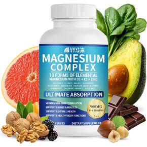 VYXION Magnesium Complex 900mg per Serving – High Absorption Magnesium Glycinate with Vitamin D3 K2 Zinc & B Vitamins – Sleep, Calm, Muscle & Nerve Support – 90 Capsules in Kuwait