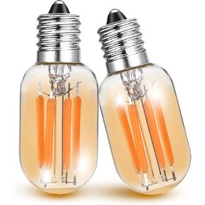 E26 Low Wattage Night Light Bulbs, 2200k Amber Warm Sleep Light Bulb 15W Equivalent, E26 Medium Base 2w 200lm T28 Mini LED Edison Bulb for Decorative Bulbs Oven Wall Sconces Lights, 2 Pack in Kuwait