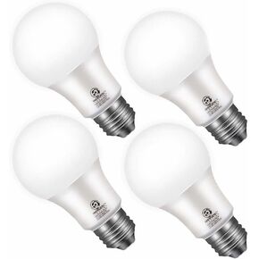 Energetic 4-Pack Dusk to Dawn LED Outdoor Light Bulb, 60 Watt Equivalent(6W), 800LM, Warm White 3000K, E26 Base, Automatic On/Off Sensor Light Bulb for Porch, Hallway, Garage, ETL Listed in Kuwait