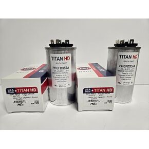 Generic 2 PACK TITAN HD PRCFD355A 35/5 MFD 35 + 5 DUAL RUN CACITOR AMERICAN MADE HVAC A/C AIR CONDITIONER PACKARD in Kuwait