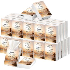 Rakuto 50 Pack Bible Verse Pocket Tissues Travel Packs, 500 Sheet Christian Tissues Travel Size Bulk, 3 Ply Bible Verse Live Scene Mini Travel Size Individual Religious Party Favor in Kuwait
