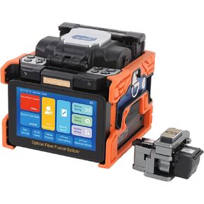 Jeffergarden Fiber Splicer Kit, 8s Splicing 18s Heating 6 Motor Auto Focusing 5in Touch Screen Optical Fiber Splicing Machine, with 6700mAh Battery and Cleaver, for SM MM DS NZDS (US Plug) in Kuwait