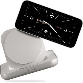 شاحن سفر لاسلكي من Zens Nightstand - معتمد من MagSafe وQi2 - حامل/وسادة قابلة للتحويل - شحن فائق السرعة بقدرة 15 وات - لسلسلة Apple iPhone 15 14 13 و12 وAirPods - مزود بالطاقة متضمن in Kuwait