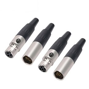 10Pcs/lot Mini XLR 3 4 5 Pin Male Plug Soldering MIC Cable Wire Connector Small XLR Microphone Plug(10xF 6P) in Saudi Arabia