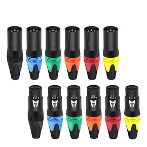 108pcs/lot 3 Pin XLR Female MIC Cable Wire Connector Black Shell 36red 36yellow 36green in Saudi Arabia