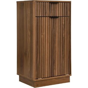 Double Tilt Out Trash Can Cabinet, Hidden Trash Bin with Storage Drawers, Walnut Laundry Hamper Cabinet with Wave-Textured Drawer (Walnut) in Saudi Arabia