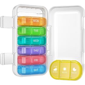 Vikie Weekly Pill Organizer 3 Times a Day with Morn NOON Night Sections, BPA-Free, Portable & Moisture-Proof for Pills, Vitamins, Supplements (3x7 Blue) in Saudi Arabia