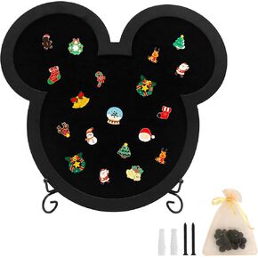 FramePro Pin Display Case Frame with Stand Easel, 13x14 Black Brooch Collection Holder in Cute Mouse Shaped with Black Velvet Mat in Kuwait