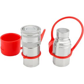 قارنات هيدروليكية انزلاقية التوجيه 3/4 بوصة NPT مع أغطية غبار ذات وجه مسطح هيدروليكي سريع التوصيل، تصنيف 5076 رطل لكل بوصة مربعة، 3/4 سنون NPT و1/2 جسم in Kuwait