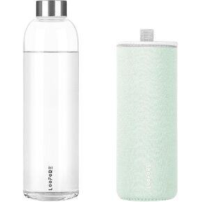 Glass Water Bottles 32 oz, 1 litre Glass Drinking Bottles with Lids, Borosilicate Large Reusable Water Bottle for School Home Office Travel Sport Yoga Gym, 1 Pack in Saudi Arabia