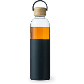 34oz Glass Water Bottles with Silicone Sleeve, BPA Free Water Bottle Glass with Leak-Proof Lid, Reusable Water Bottle for Hot & Cold, Ideal for Hiking Travel Gym office (Pink) in Saudi Arabia