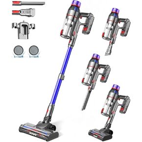 Cuzmok Cordless Stick Vacuum Cleaner - 550W Powerful Cordless Vacuum with HEPA Filter, Up to 50min Runtime & Tangle-Free Lightweight & Detachable Battery for Pet Hair Carpet Hardwood Floor Cleaning in Saudi Arabia