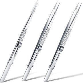 Honoson 3 Pack Diamond Tweezers Gem Stone Jewelry Locking Tweezers Stainless Steel Diamond Claw Holder Beads Ball Grabber Jewelers Pick up Tool Tongs for Jewelry Making(Claw and Tweezers) in Kuwait