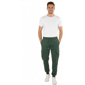 LIME TREE Heavyweight Fleece Cargo Jogger Sweatpants Green-XL in Saudi Arabia