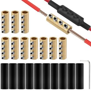 10 قطع من مجموعة صواميل توصيل الأسلاك 6AWG، برغي سريع 80 أمبير مع 10 قطع من أنابيب الانكماش الحراري، وصلات أسلاك سريعة الربط مع براغي، مفتاح ربط، دائرة نحاسية ذات 4 فتحات in Kuwait