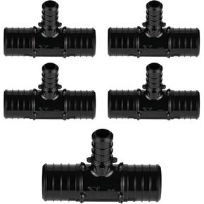(عبوة من 5) تي شيرت EFIELD 1 بوصة × 1 بوصة × 1/2 بوصة PPSU، تركيب بولي PPSU Barb Crimp Pex، تركيبات Pex بلاستيكية بدون رصاص (1 بوصة × 1 بوصة × 1/2 بوصة)، (PPSU1807176) in Kuwait