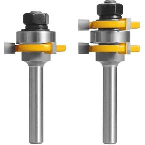 2 قطعة 8 مللي متر عرقوب مشترك تجميع بت التوجيه اللسان والأخدود T-فتحة قاطعة المطحنة للخشب أدوات القطع الخشبية in Kuwait