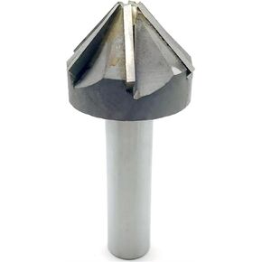 1 قطعة 60/90 درجة قاطعة طحن الشطب TCT مستقيم عرقوب كربيد الشطب نهاية مطحنة مع شفرة كربيد النحاس 4 فلوت/6 أداة قطع شطب الفلوت V لقم توجيه الأخدود (40 مم - 90 درجة) in Kuwait