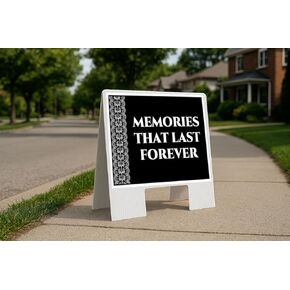 Memories That Last Forever Formal Folding Coroplast A-Frame Double Sided 23x23 in. Sign in Kuwait