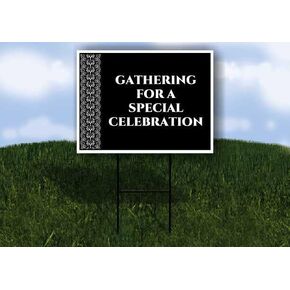 Gathering For A Special Celebration Formal Folding Coroplast A-Frame Double Sided 23x23 in. Sign in Kuwait