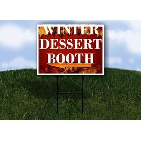 Winter Dessert Booth Autumn Frame Colorful Maple Leaves On Red Background Up Arrows A-Frame Single Sided 23x23 in. sign in Kuwait