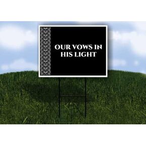 Our Vows In His Light Formal Folding Coroplast A-Frame Double Sided 23x23 in. Sign in Kuwait