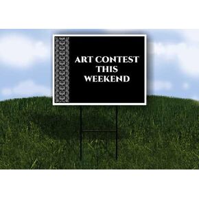 Art Contest This Weekend Formal Folding Coroplast A-Frame Double Sided 23x23 in. Sign in Kuwait