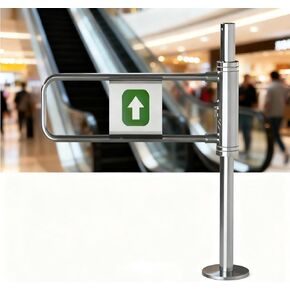 بوابة مشاة يدوية بزاوية 90 درجة، باب معدني مزدوج يغلق تلقائيًا، باب دوار آمن للدخول في اتجاه واحد لمحلات السوبر ماركت - بوابة تحكم في الوصول فضية متينة 2.60 م/23.6 بوصة in Kuwait